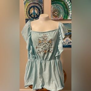 Plus Size Aqua Top